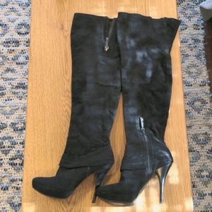 Thigh-High Suede Boots.